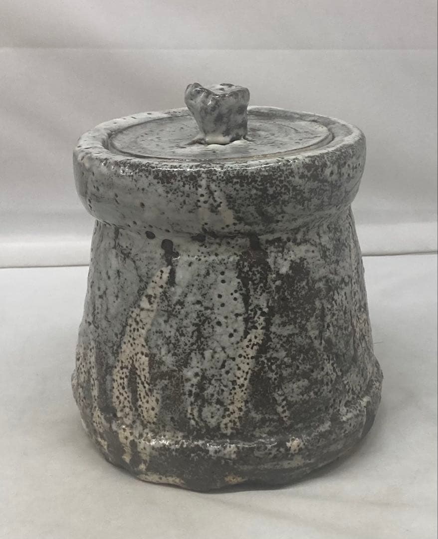 B539b 鼠志野 水指　作者不詳　木箱無し　茶道具