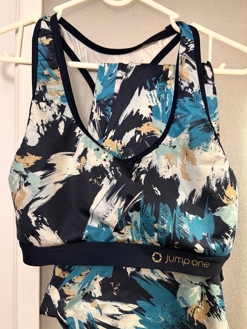 ●匿名配送即日発送●jumpone柄レギンスブラトップブルー36サイズ上下セット