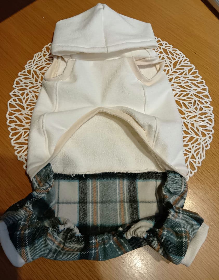 犬服　ハンドメイド　チェックロンパース