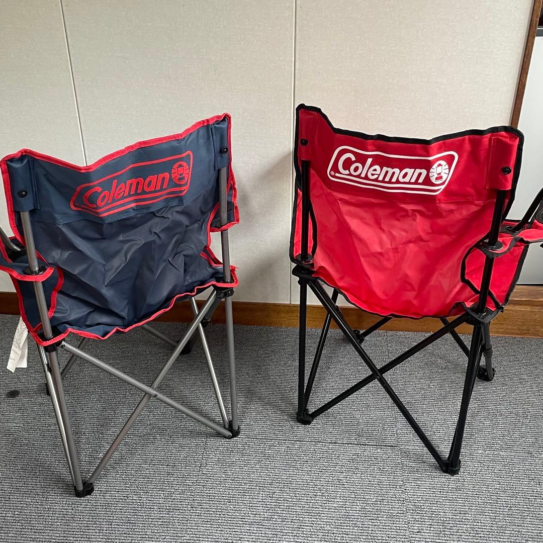 【美品】Coleman コールマン アウトドアチェア 2脚レッド・ネイビー
