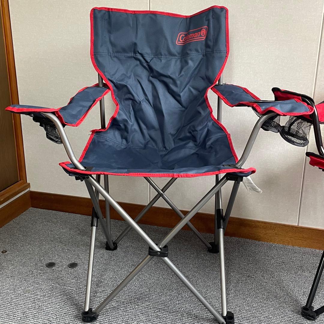 【美品】Coleman コールマン アウトドアチェア 2脚レッド・ネイビー