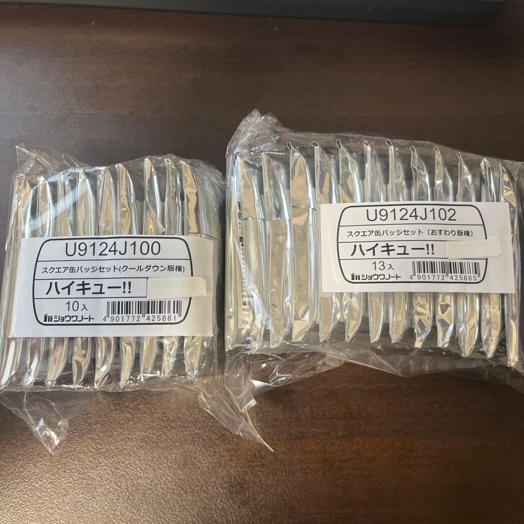 ■ 新品 ハイキュー！！ スクエア缶バッジ クールダウン版　おすわり版セット