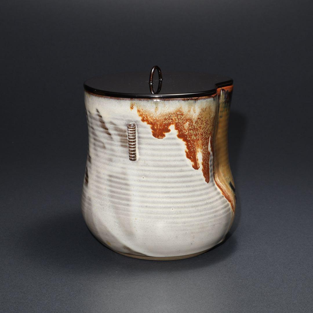 【茶道具】水指　高取　鬼丸雪山　共箱　6R1635ラ2