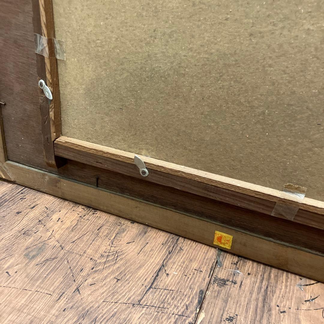 北欧レトロ 白鳥と湖 刺繍画 風景画 絵画 額縁 額装 アート 美術 芸術 飾り