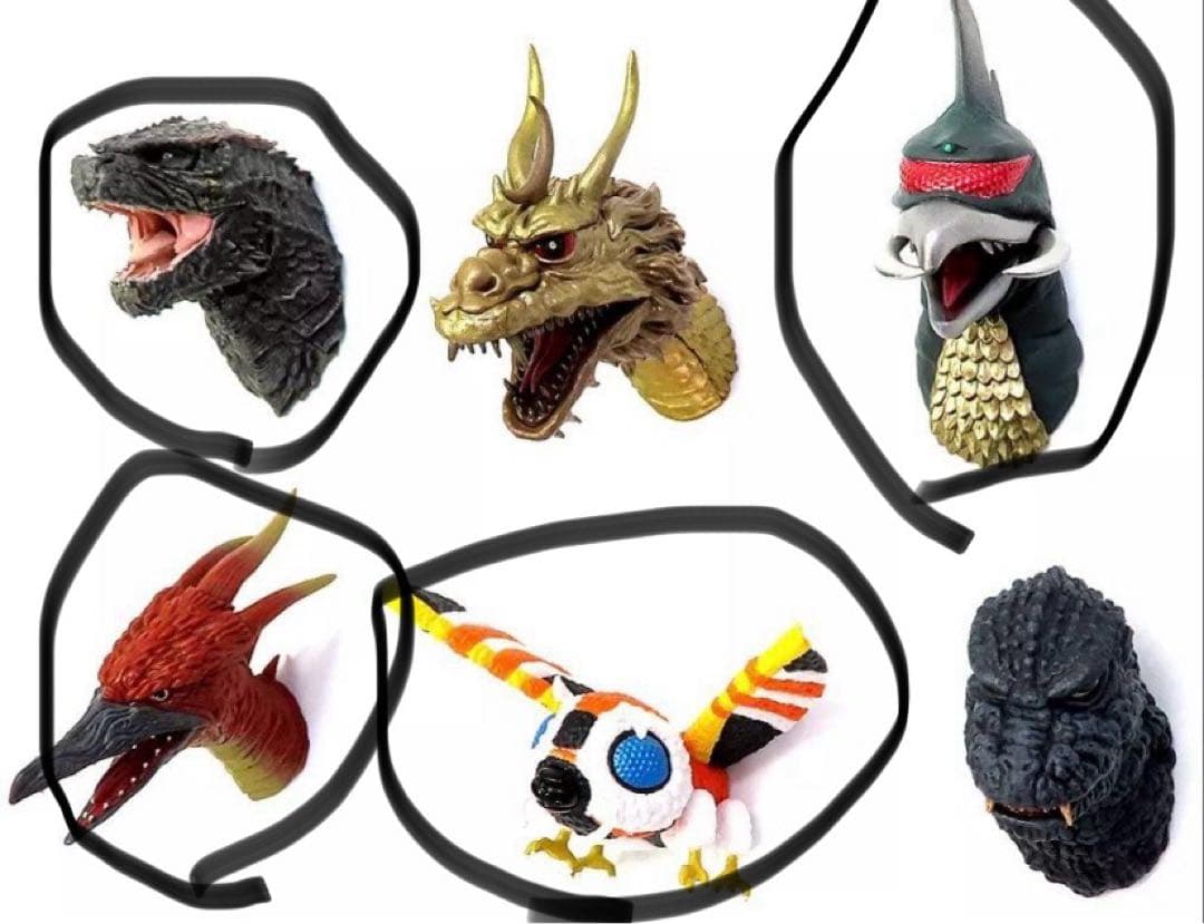 モンスター ヘッド マグネット 9体セット　ゴジラ一番くじ