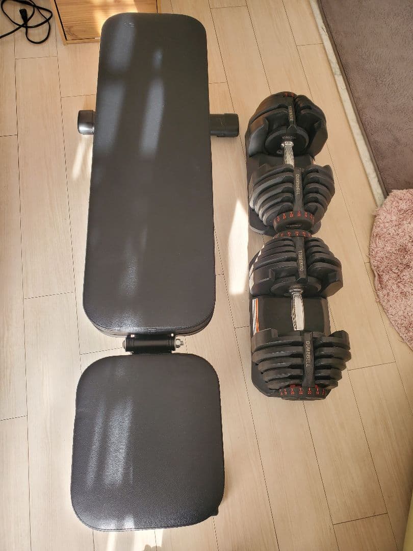 リーディングエッジ　ベンチ、可変式ダンベル40㎏×2