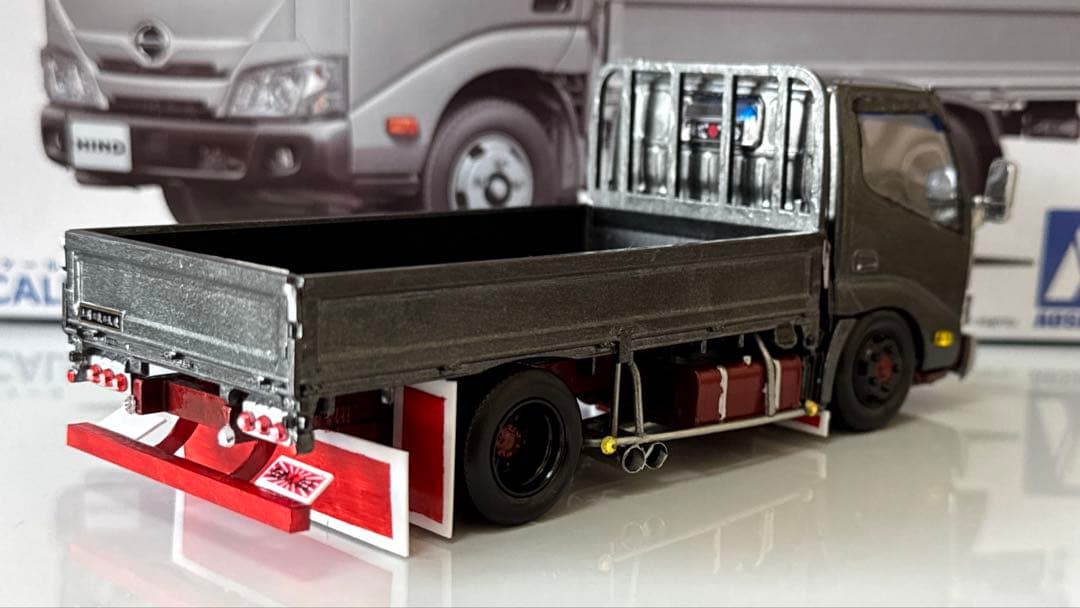 ひ*ろ様 楽プラ　デコトラ　デュトロ　平ボディ　アオシマプラモデル完成品　ケース