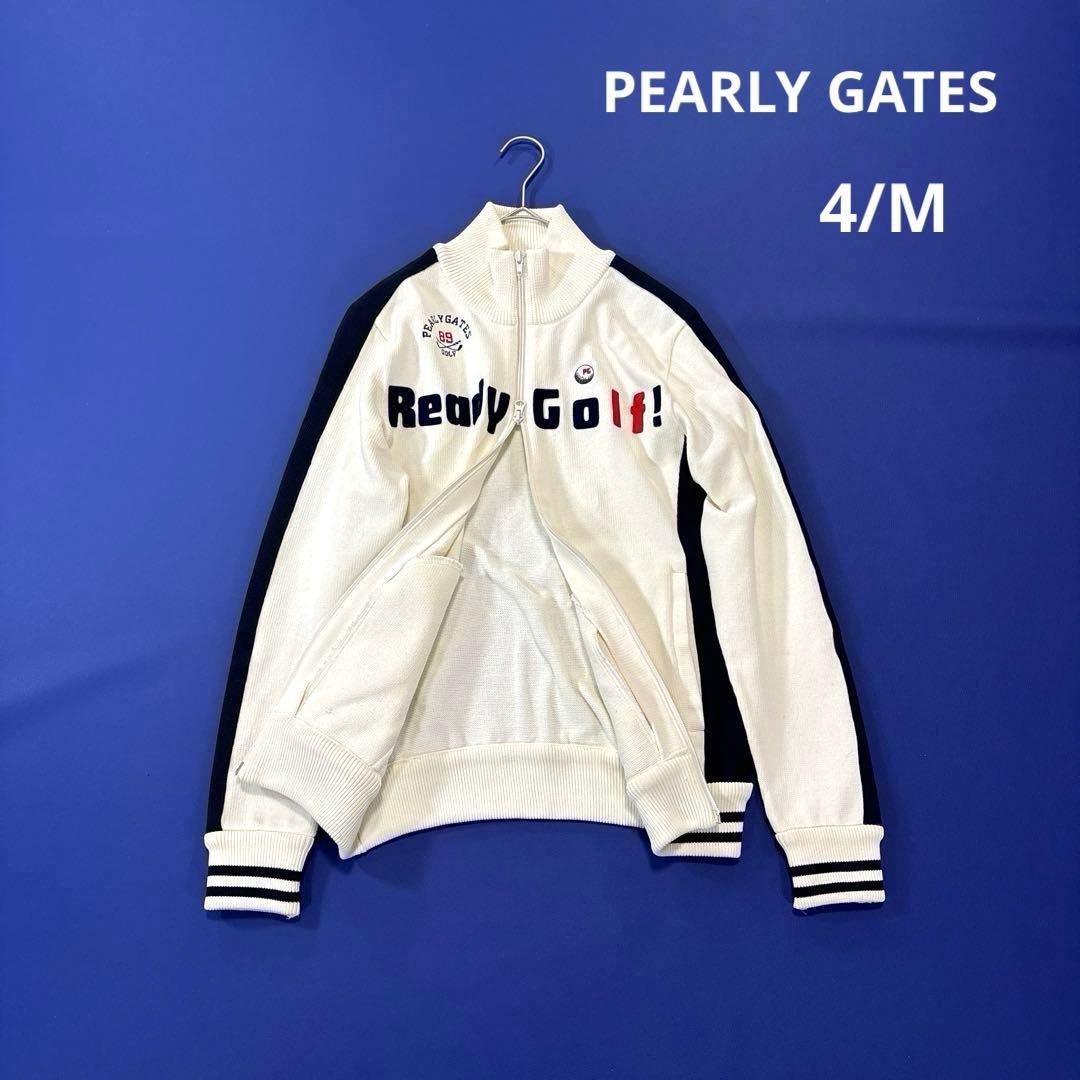 パーリーゲイツ　ドライバーズニットジャケット　ブルゾン　ホワイト　4/M