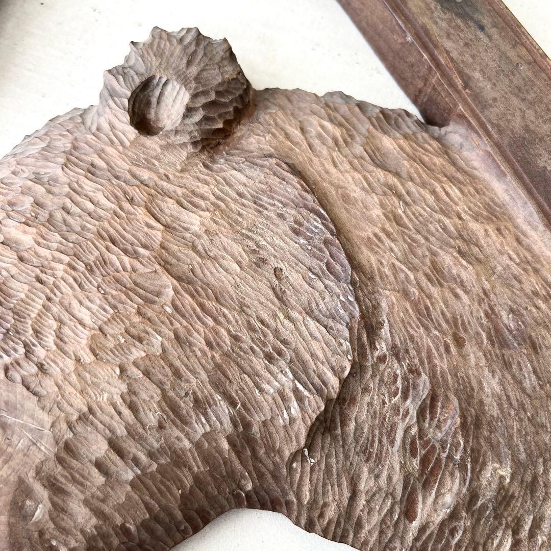 木彫りの熊　レリーフ　壁掛　ビンテージ