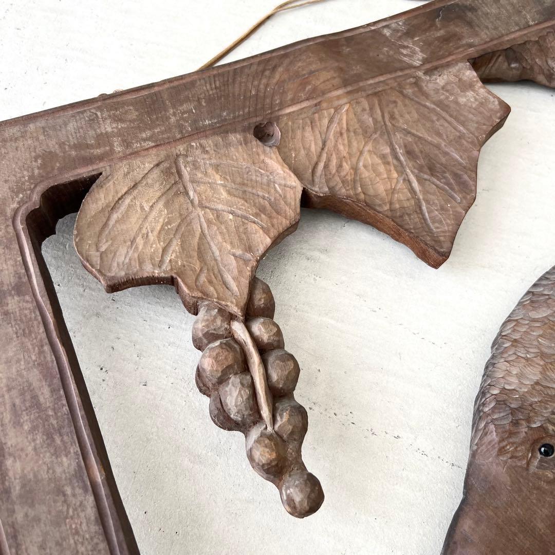 木彫りの熊　レリーフ　壁掛　ビンテージ