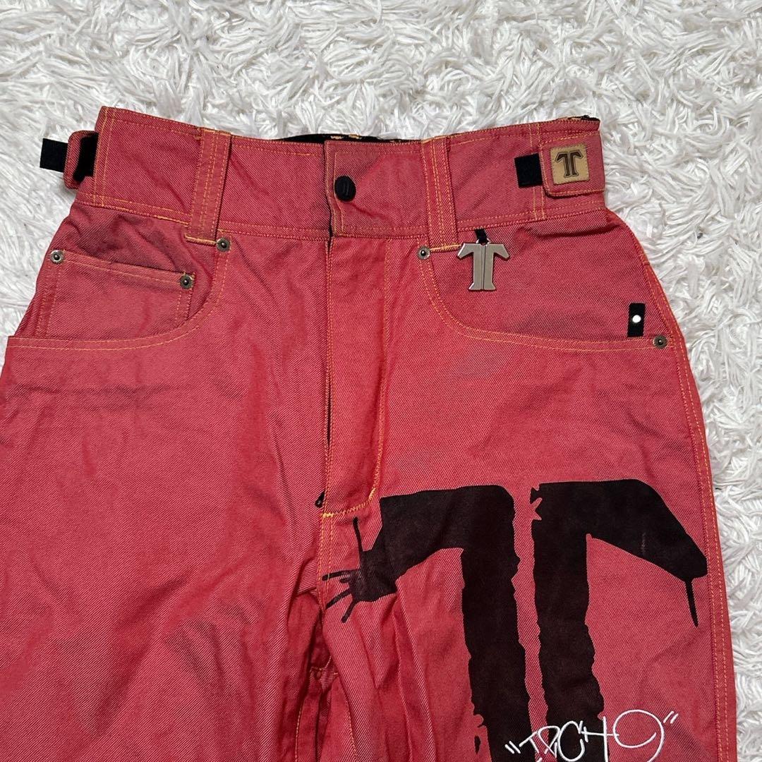 【2479】✨希少✨ TECHNINE テックナイン スノーボードパンツ　赤系