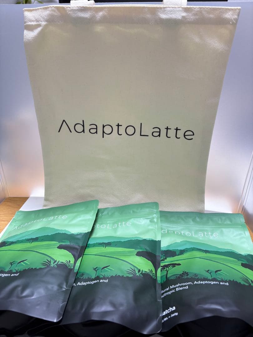 アダプトラテ（抹茶）×3・トートバッグ付き