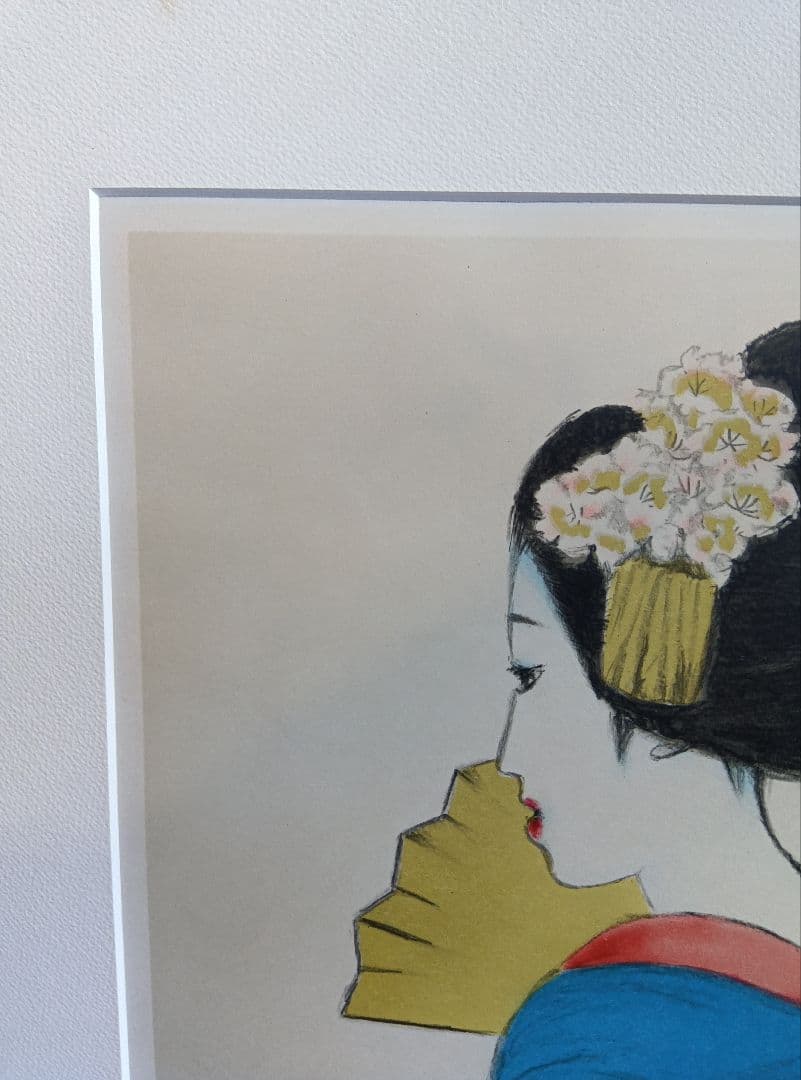 竹久夢二　『女十題の内　舞姫　144/300』　版画　リトグラフ　額縁無し