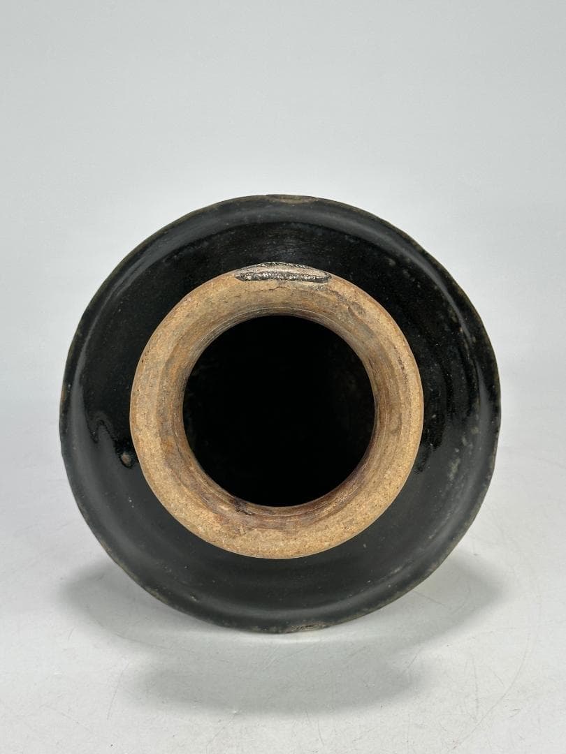 中国美術　元時代　黒釉　花瓶　花器　華道具