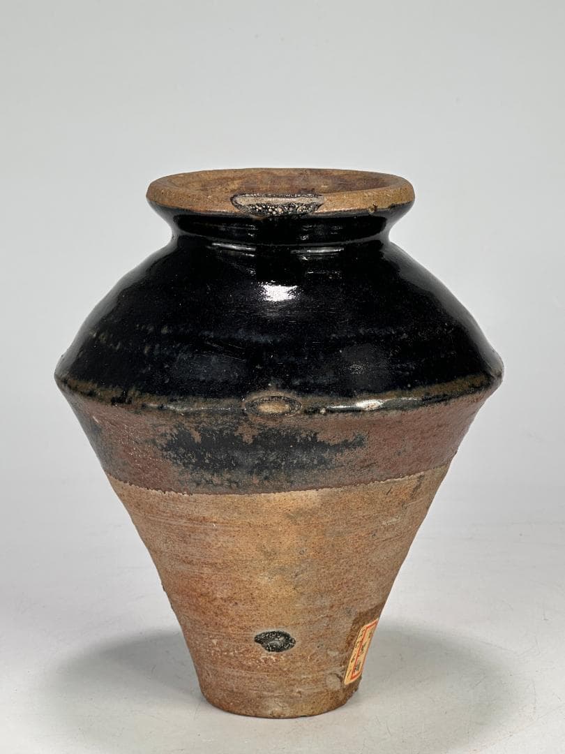 中国美術　元時代　黒釉　花瓶　花器　華道具