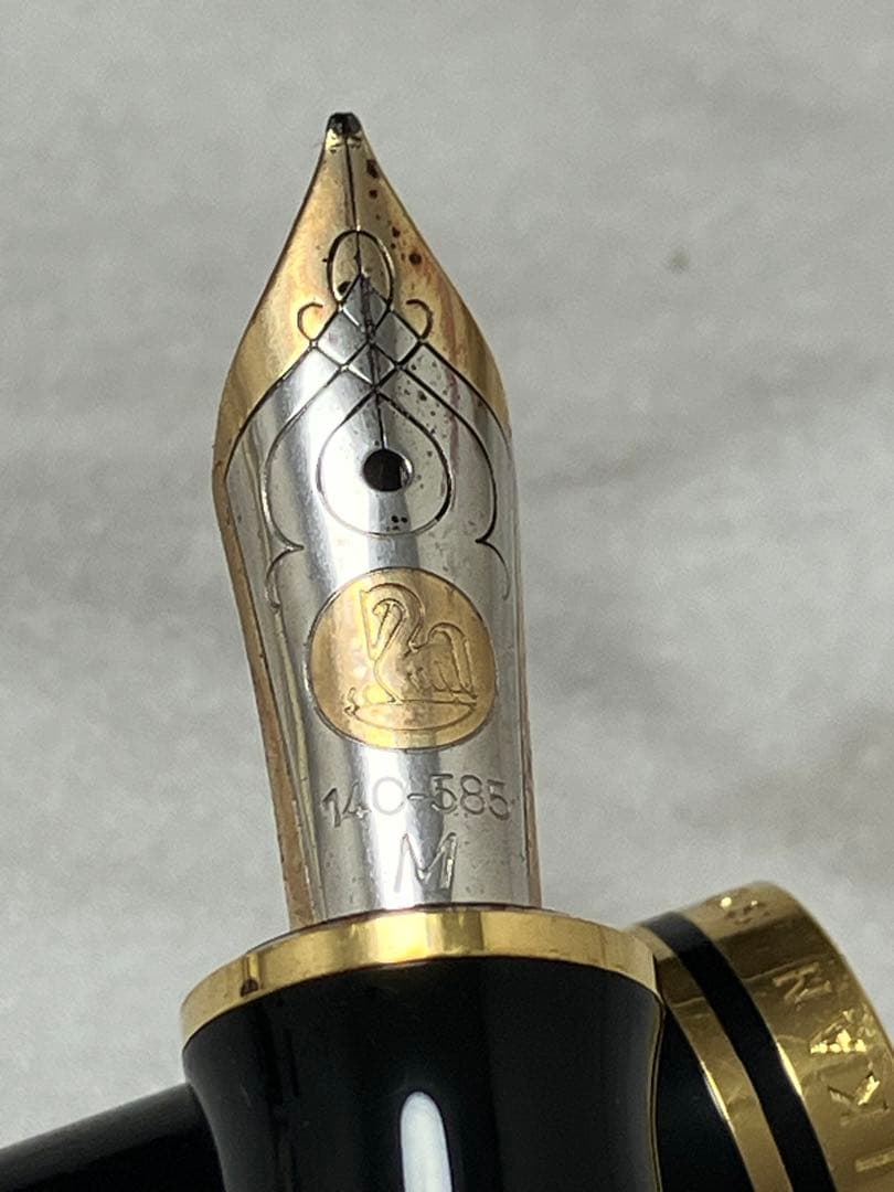 ジャンク★pelikan　ペリカン　万年筆　スーベレーン　緑　M600　14K