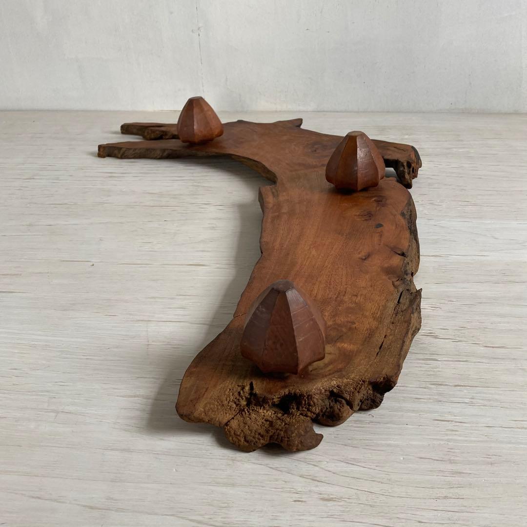 古い木製 展示台 花台 ローテーブル 欅一枚板 耳付き