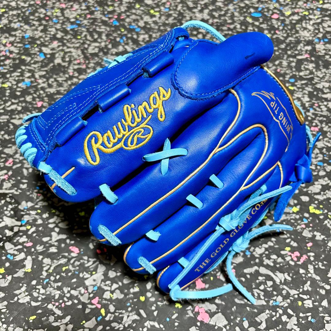 ローリングス 投手用 軟式用 グローブ ハイパーテック ブルー ゴールド 野球