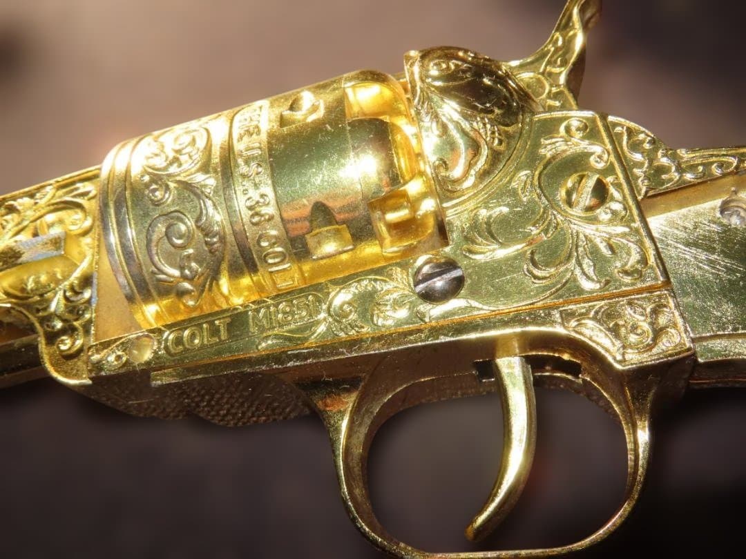 拳銃型ライター ゴールド レトロ銃型 インテリア　コルトM1851