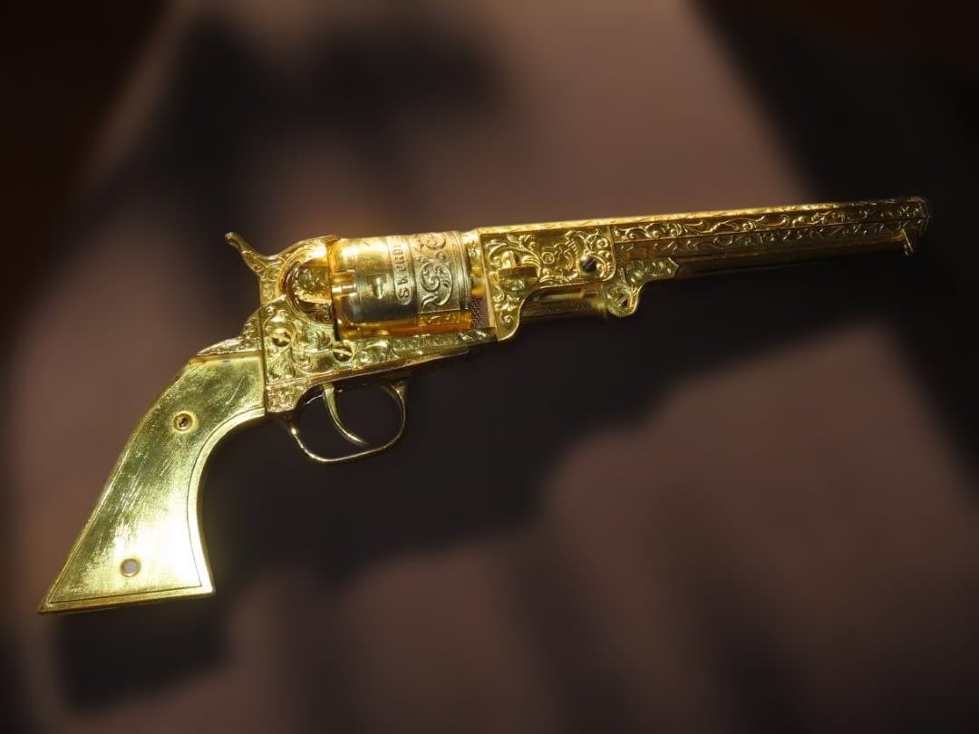 拳銃型ライター ゴールド レトロ銃型 インテリア　コルトM1851