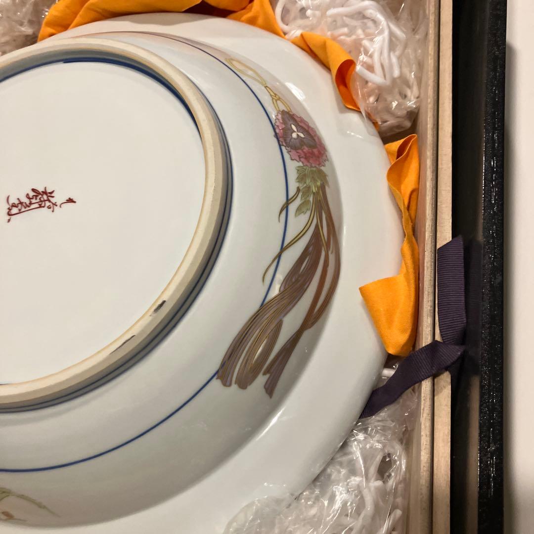 九谷焼◆皇太后階下御麗筆 / 雛之図 大皿◆金彩 謹製復刻 飾り皿 立ち雛