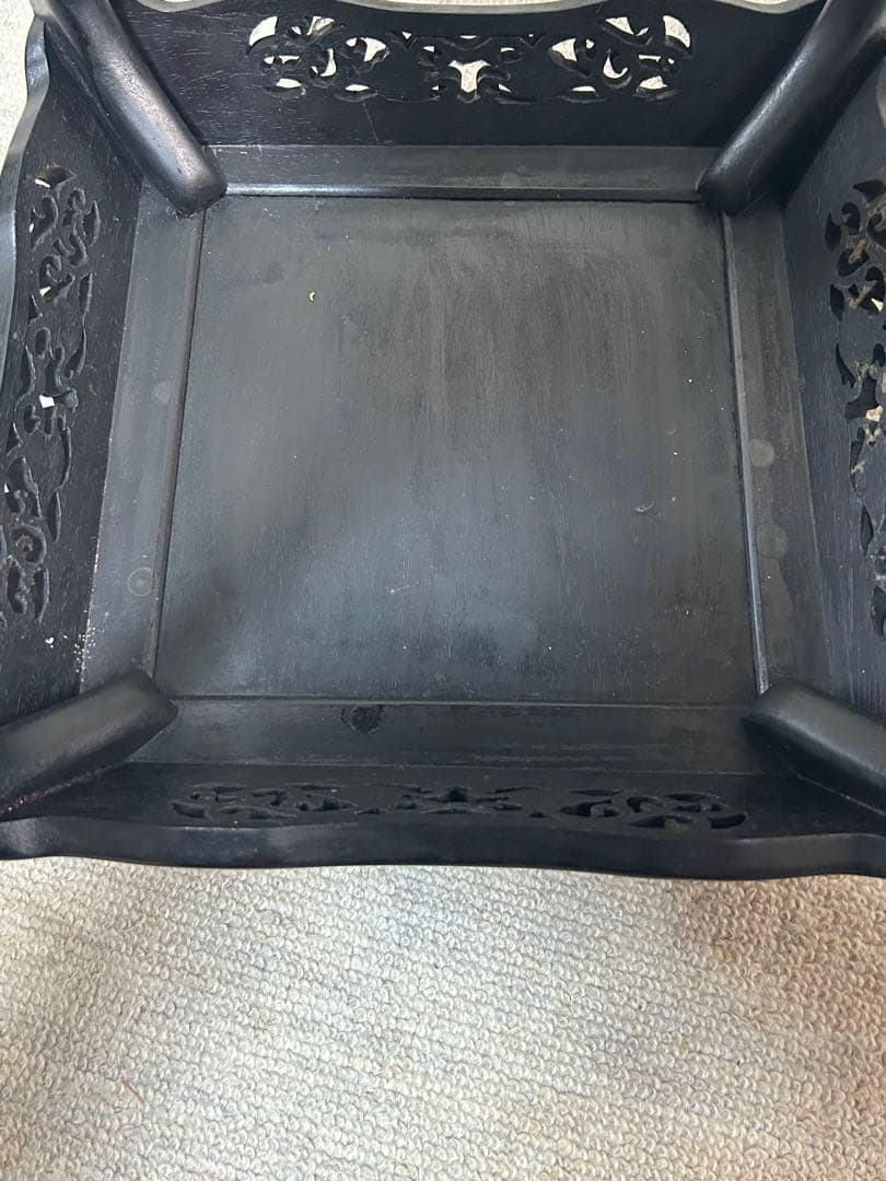 中国　したん花台　唐木　茶道具　送料込み0824