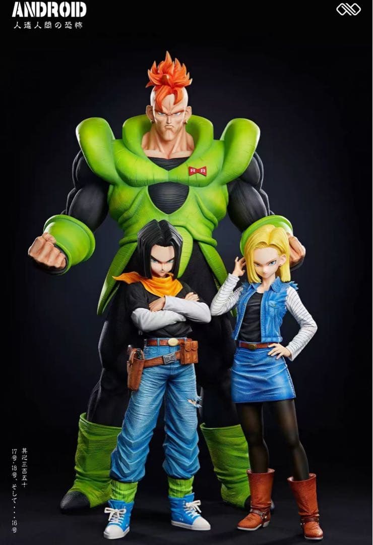 ドラゴンボール 人造人間18号 17号ガレキ ガレージキット スタチュー X⑤