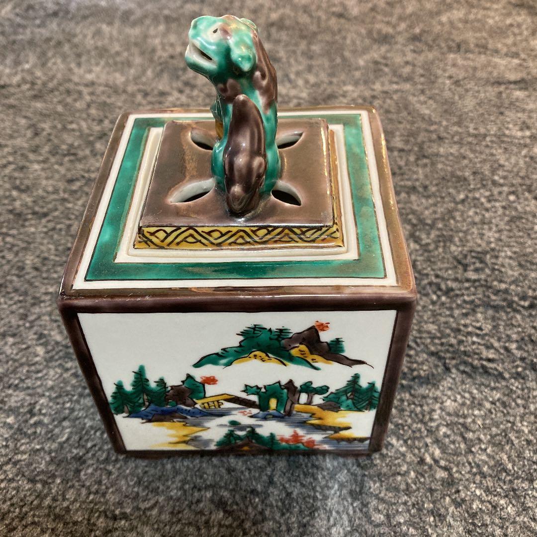 九谷焼　香炉　九谷友山　箱付き