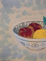 【真作】絵画　日本画　果実と器の日本画静物　色彩の調和　現代和モダン　Y22