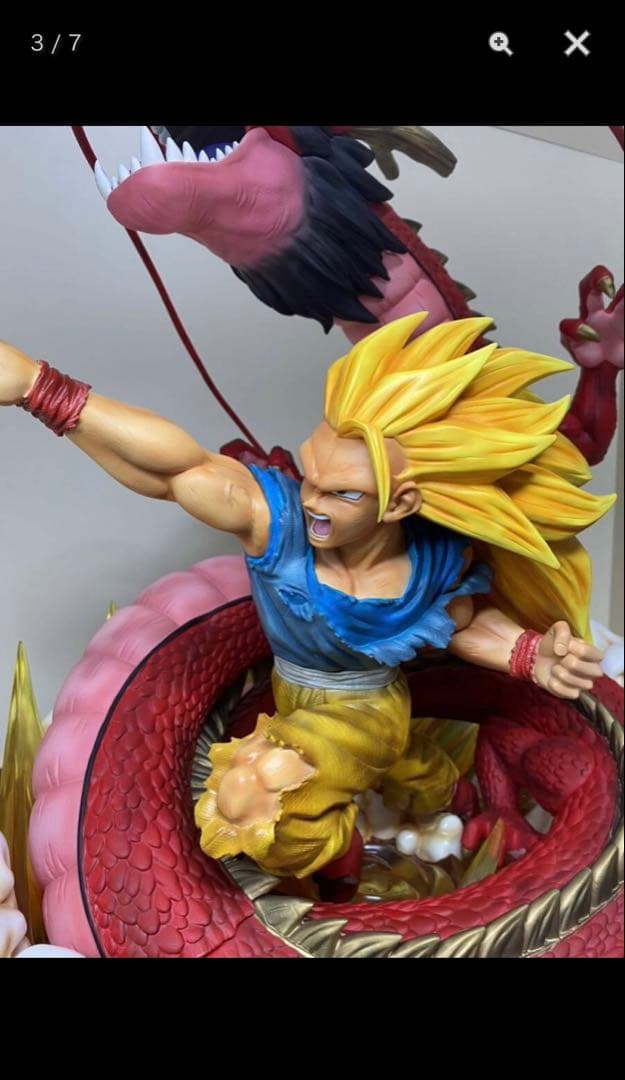 ドラゴンボール ガレージキット　スーパーサイヤ人3 龍拳リペイント品GT 完成品