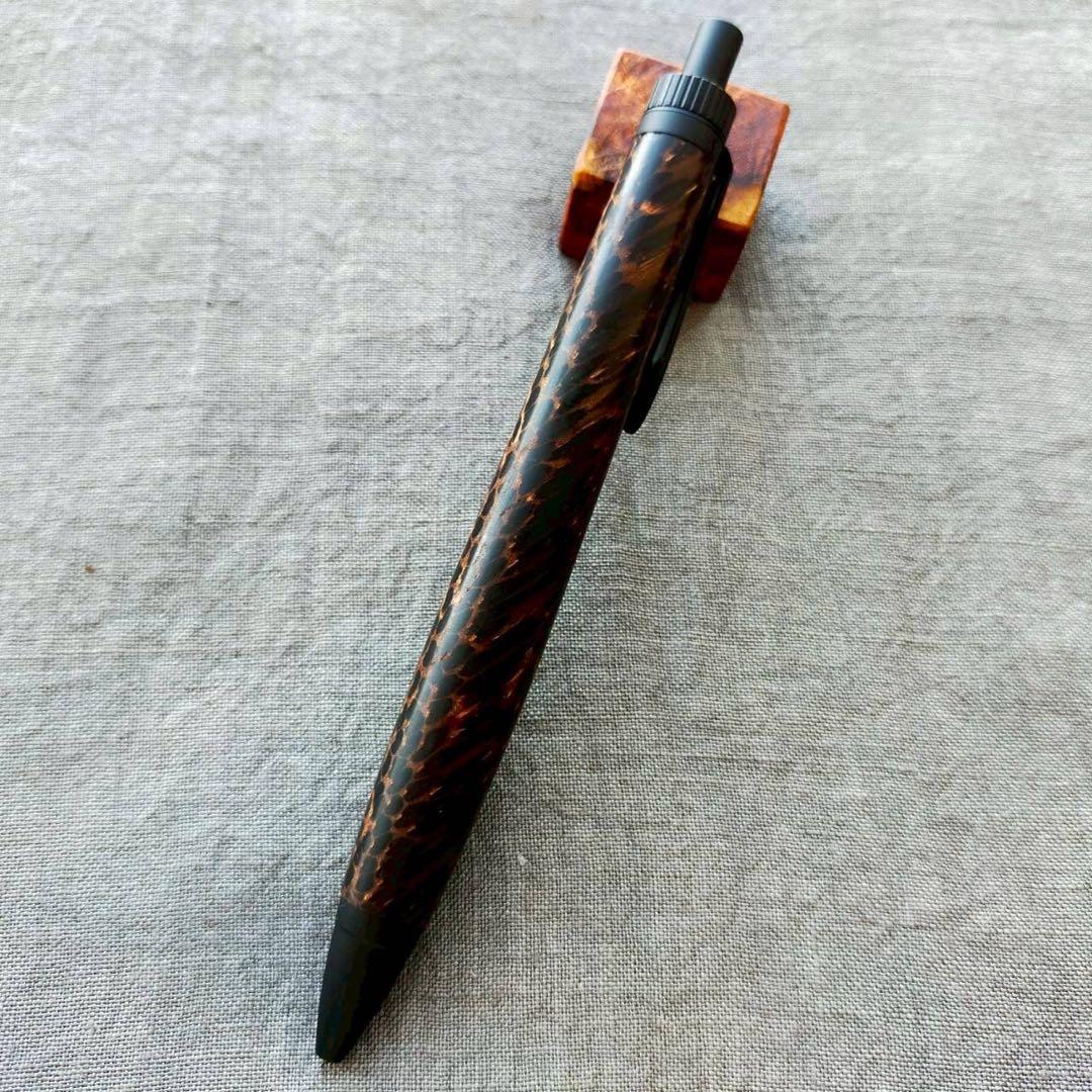クジャクヤシ　ハンドメイド　木軸ボールペン　G2　天然木　ブラック