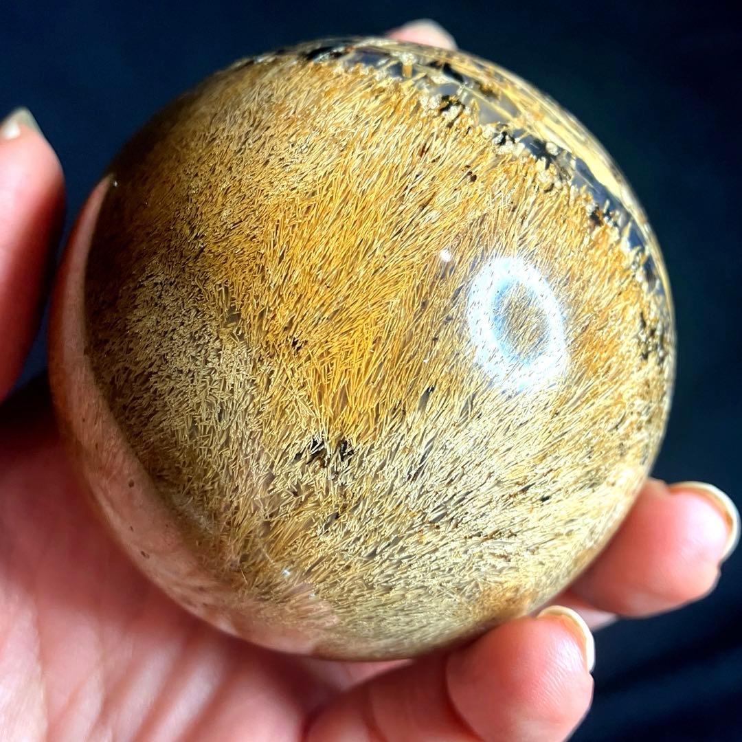 超大玉　64mm ゴールドルチルクォーツ　金針水晶　パワーストーン