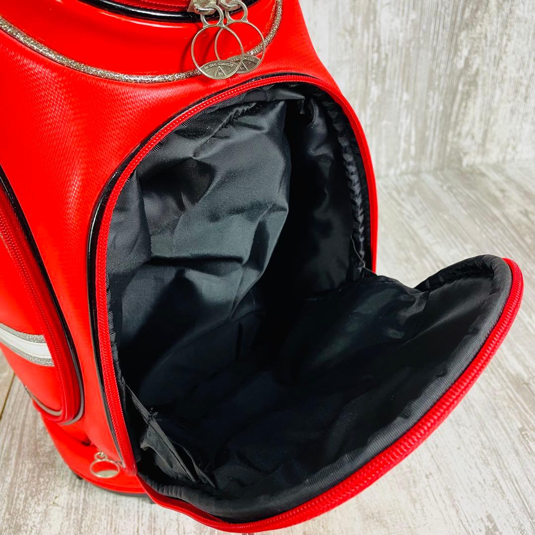 le coq sportif レディース　キャディバッグ　レッド　シルバーラメ