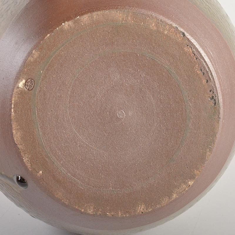 丹波焼　信水窯　飾壷　口覆・飾紐付　共箱　C　6592C