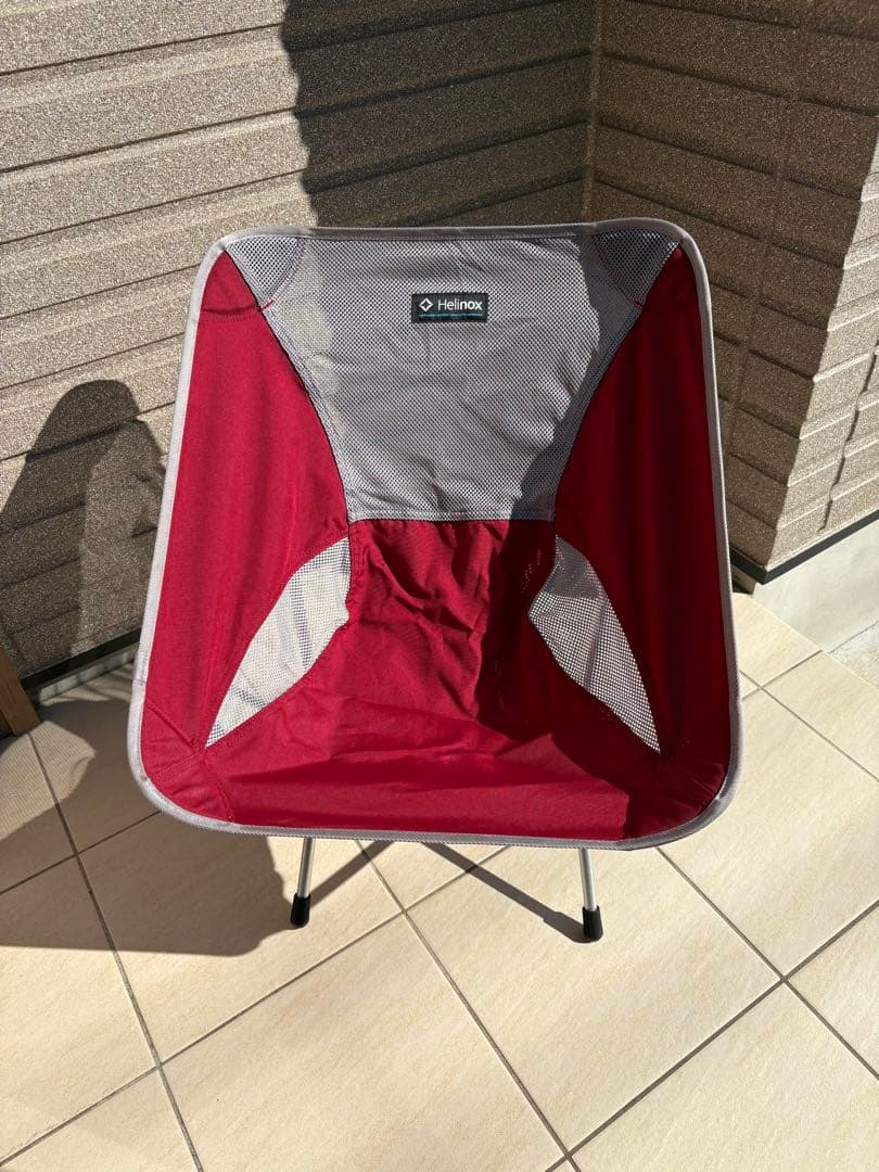 Helinox アウトドアチェア レッド グレー