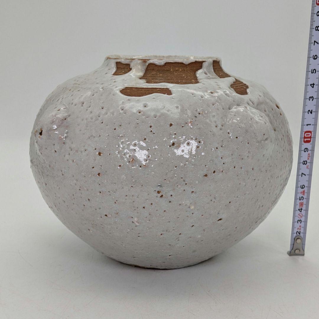 日展評議員 山本正年 志野花生 共箱栞 志野焼 美濃焼 花瓶 花器 花入 華道具