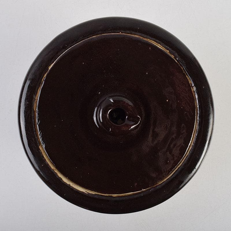 北大路魯山人作　黒織部　花草文　水指　銘清風　清水公照極め箱　M　R9402H