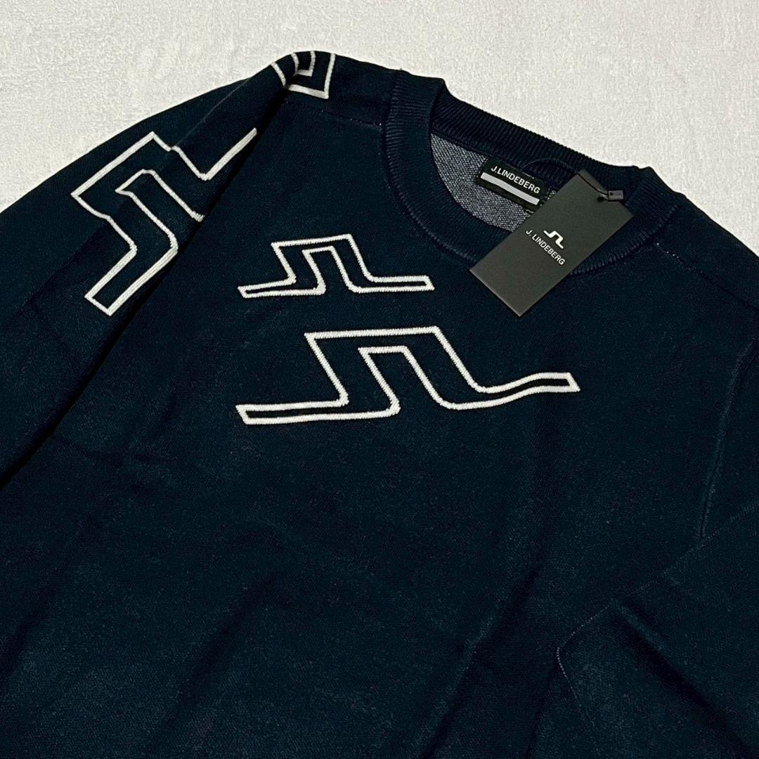 新品　J.LINDEBERG　ゴルフ　セーター　ネイビー　Ｌ　メンズ