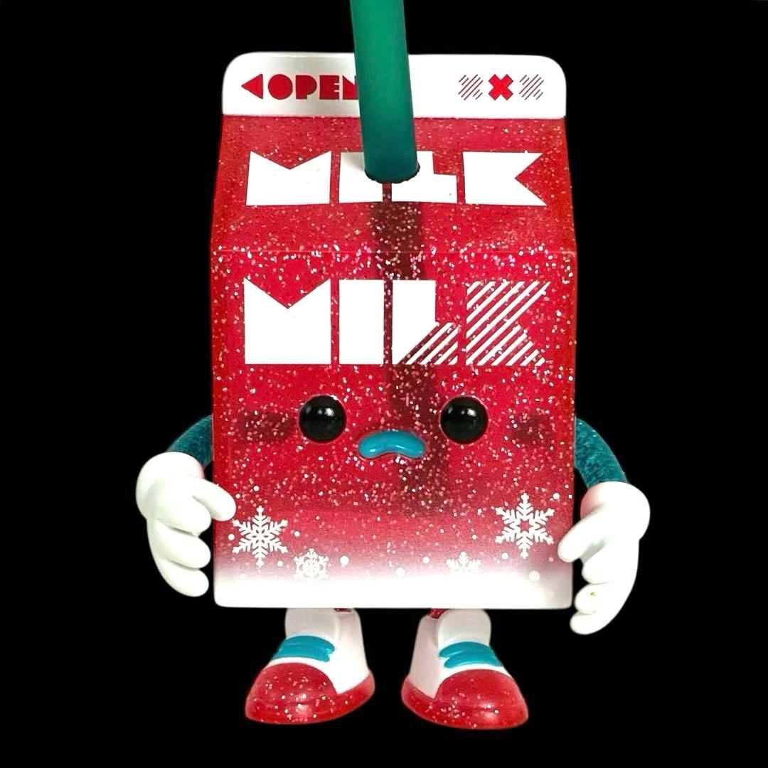 ジュースボックスボーイ　ソフビ　ミルクパック　ホリデーカラー　レッド