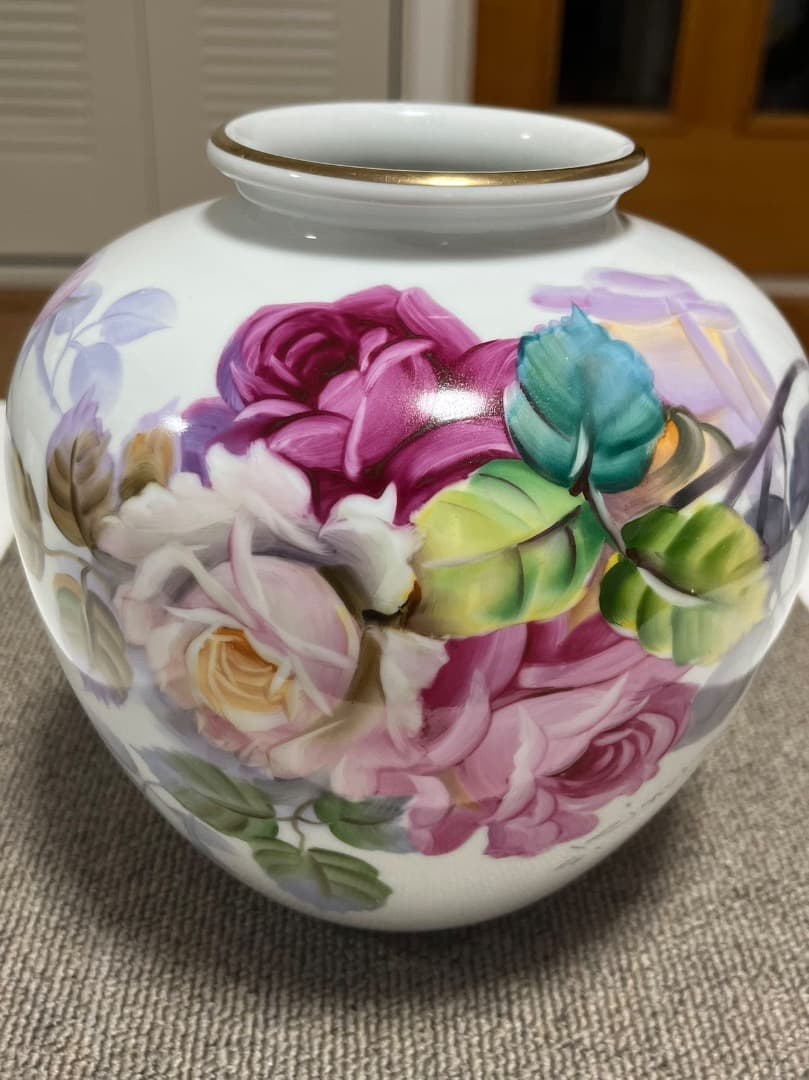 Noritake オールドノリタケ 木村義一 ハンドペイント バラ絵 花模様金彩