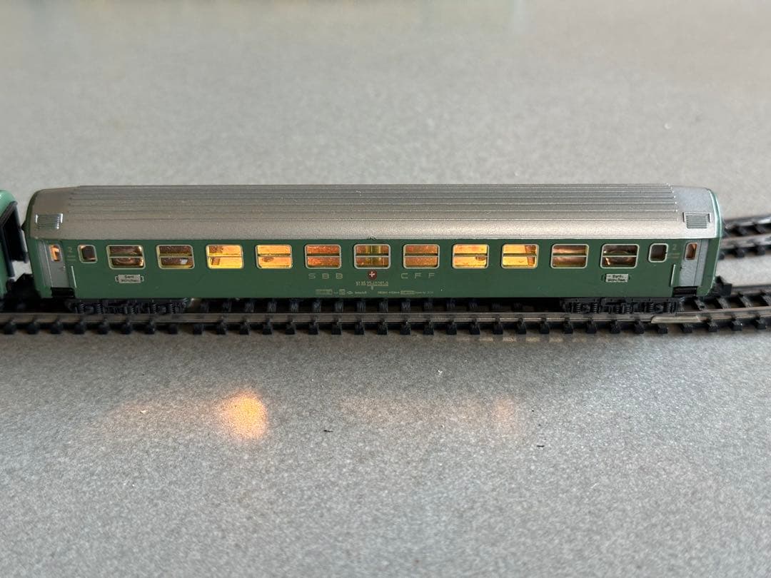 MINITRIX Nゲージ スイス急行客車と貨物車 5両セット