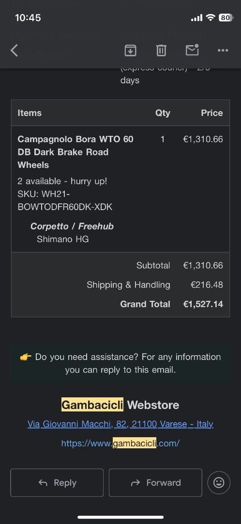 パーツ \Campagnolo Bora WTO 60MM