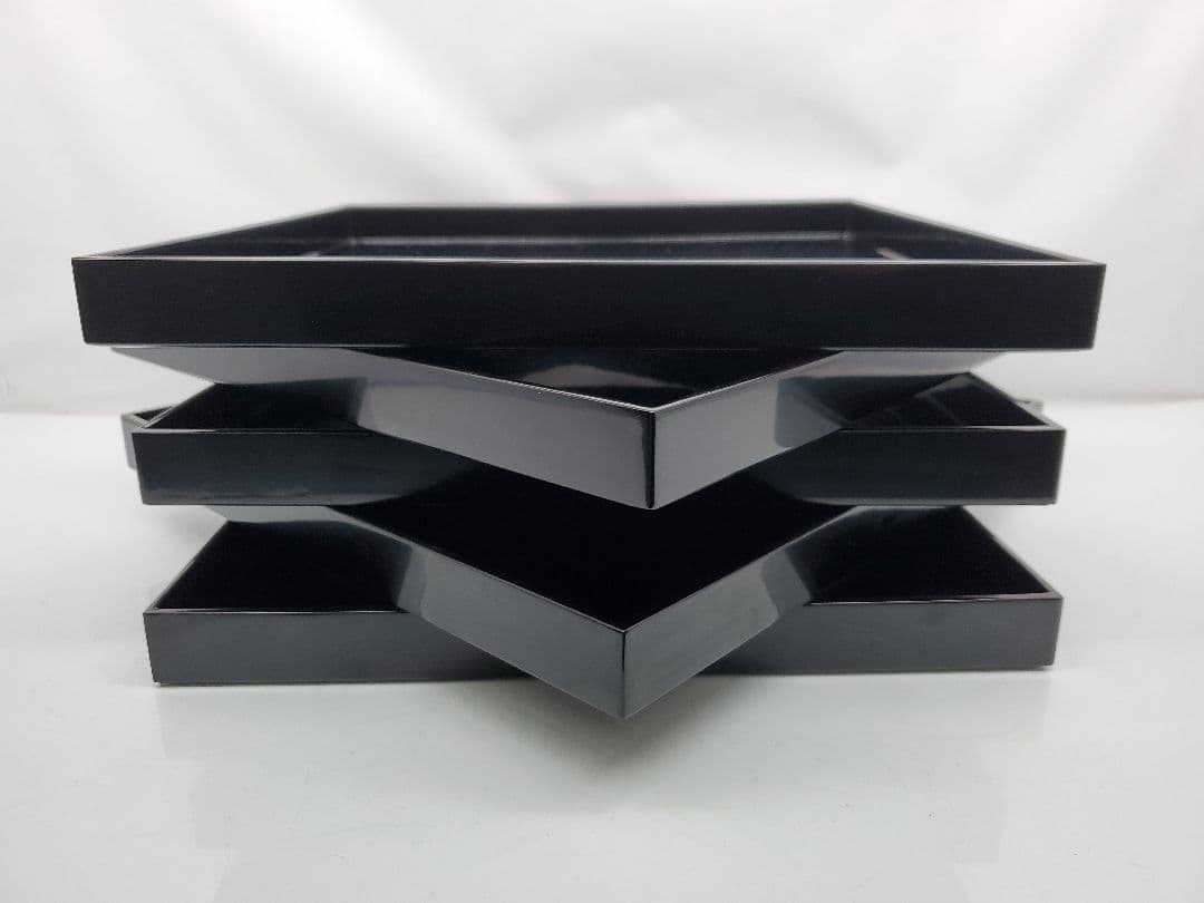 ①美品　漆塗り 茶道具 会席膳　5個セット 懐石膳　漆器