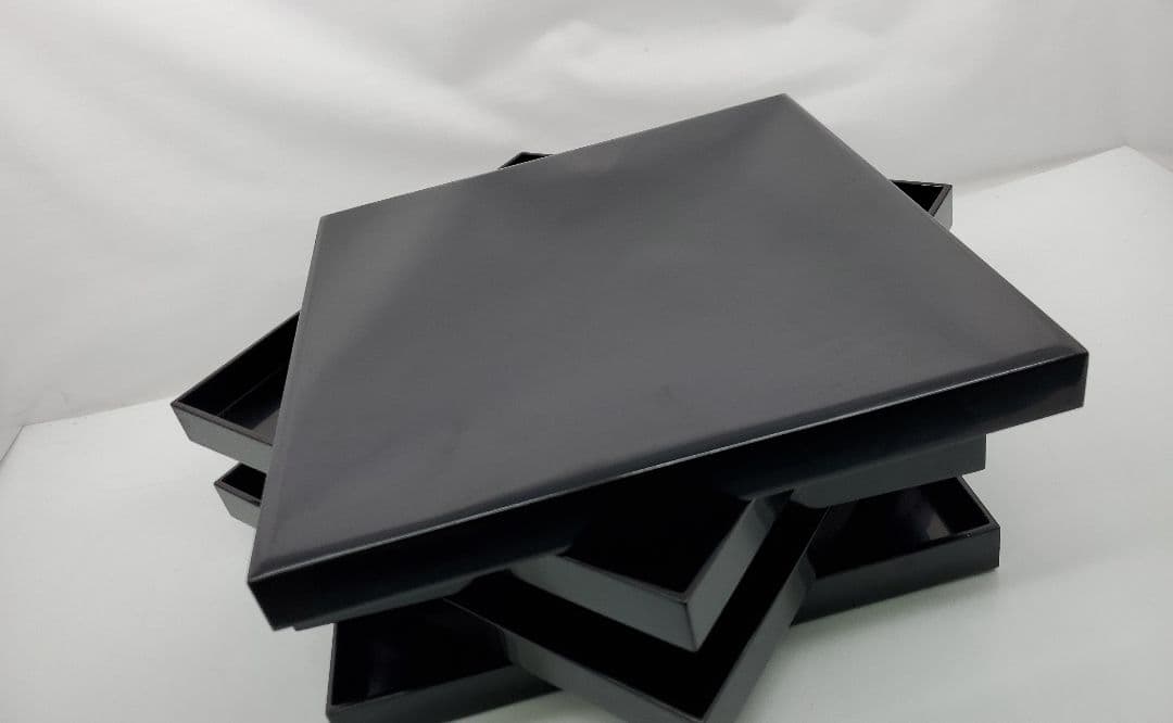 ①美品　漆塗り 茶道具 会席膳　5個セット 懐石膳　漆器