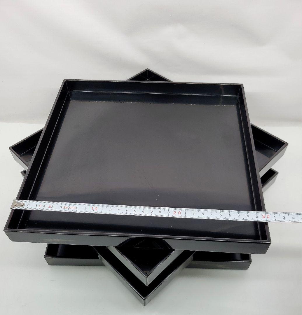 ①美品　漆塗り 茶道具 会席膳　5個セット 懐石膳　漆器