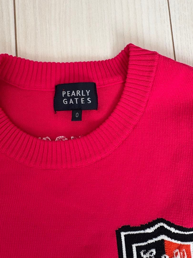 PEARLY GATES ピンク クルーネック セーター サイズ0 ニット