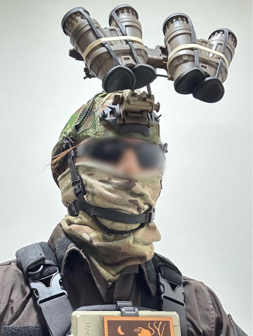 陸自迷彩NVGナイトキャップ　新型　ナイトビジョン　暗視眼鏡　AN/PVS 14