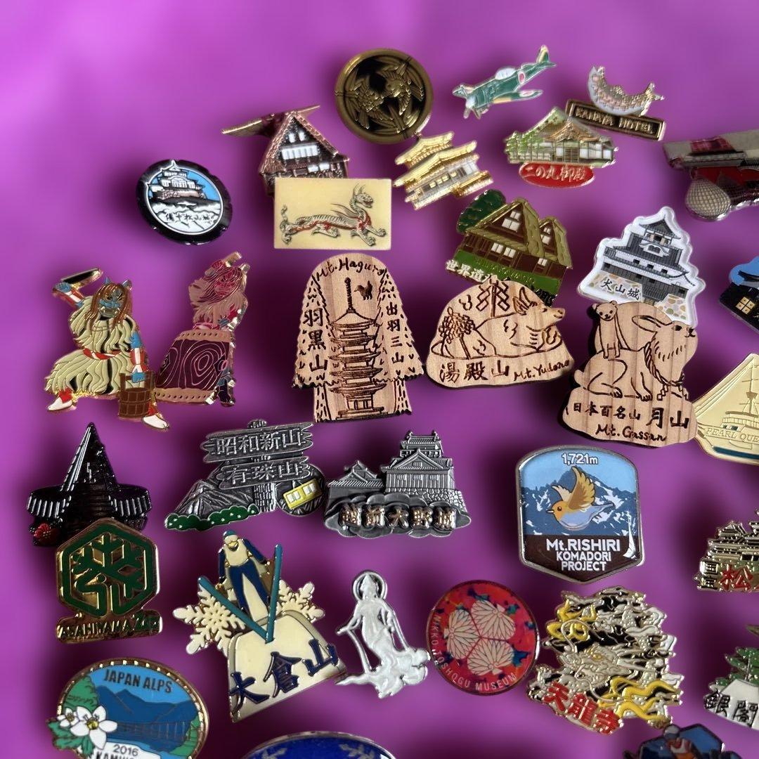 ご当地 ☆観光地 名所デザイン ピンバッジ ピンズ まとめ売り☆レトロ 119個