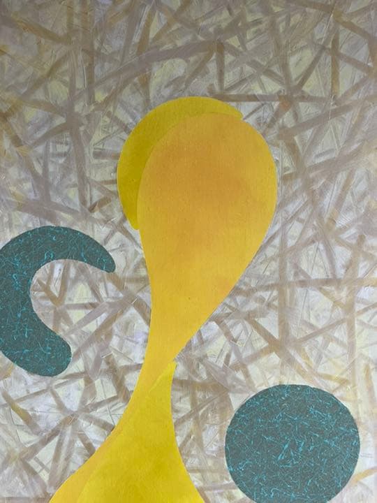 油絵　現代アート　Yellow  作者　あんどうまさひろ　油彩画