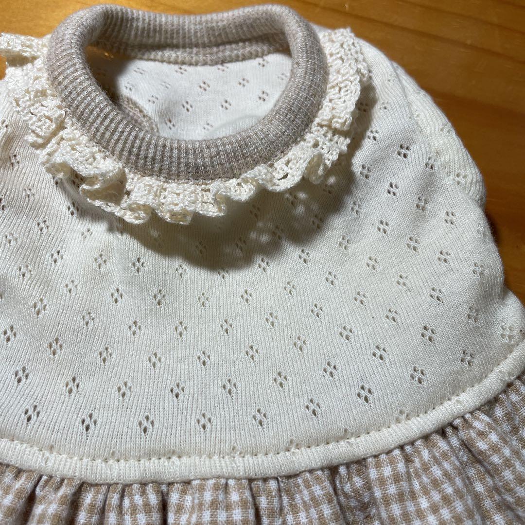 ハンドメイド犬服　ナチュラルカラーのエプロンドレス★袖付可能